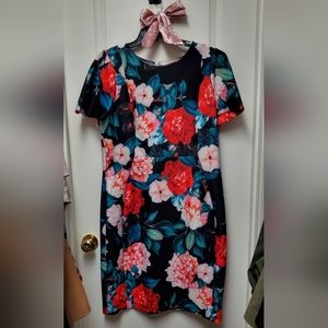 Calvin Klein Floral Sheath Dress with Puff Sleeves 16